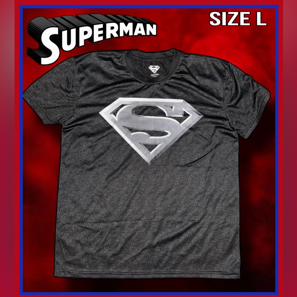 SUPERMAN steel gray short sleeve TSHIRT size L